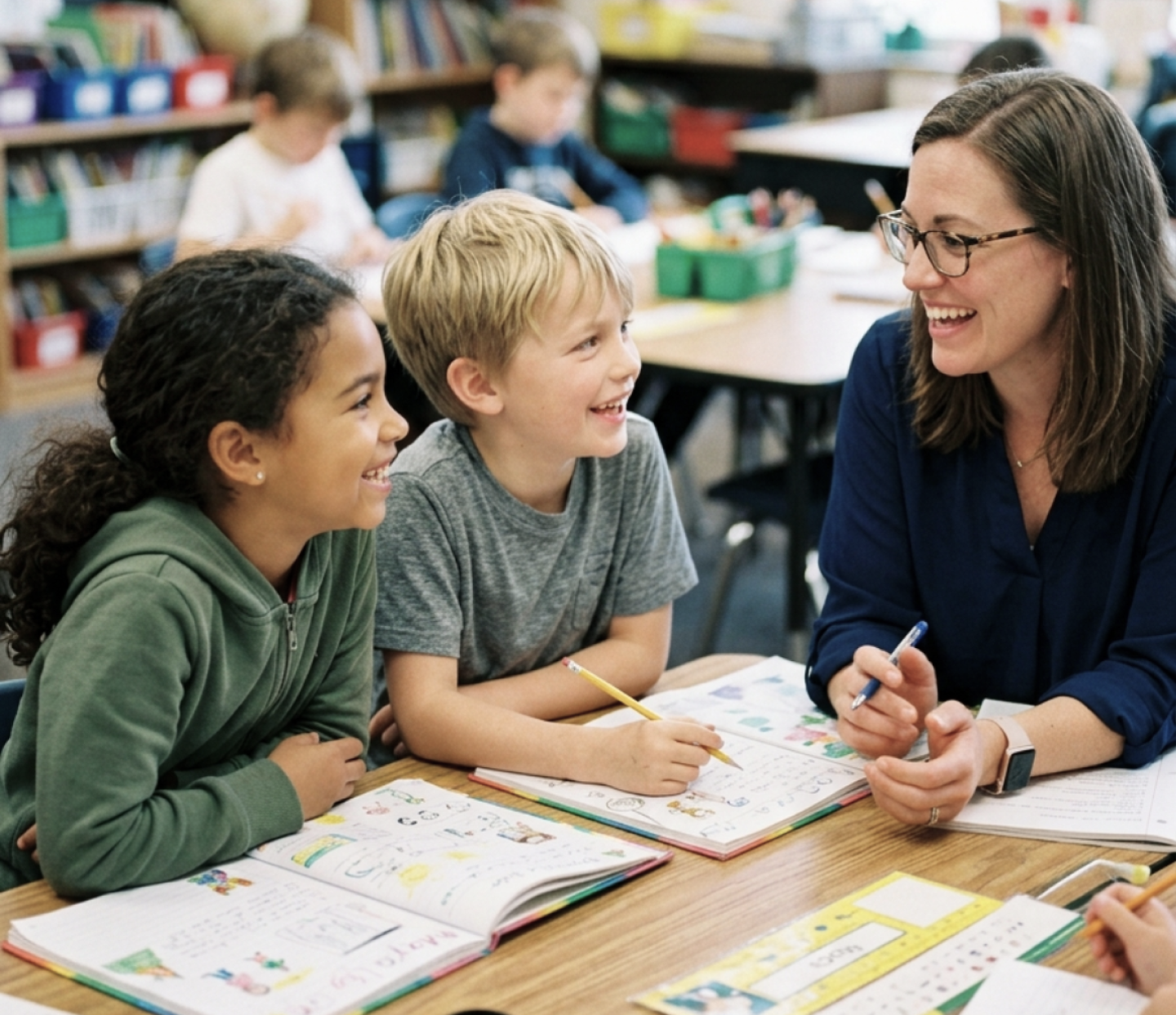 Teacher creating lesson plans with AI tools